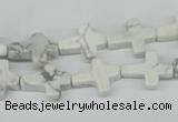 CWB88 15.5 inches 12*15mm cross natural white howlite beads