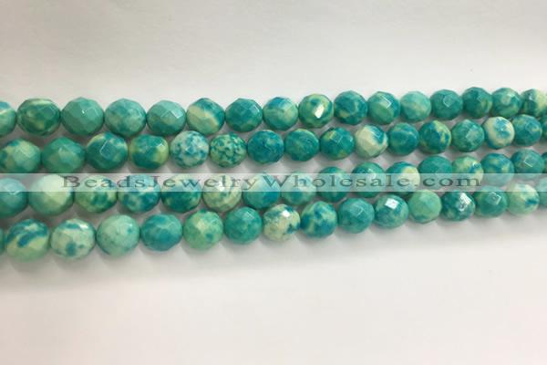 CWB880 15.5 inches 4mm faceted round howlite turquoise beads