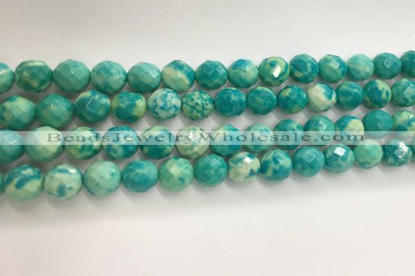 CWB881 15.5 inches 6mm faceted round howlite turquoise beads