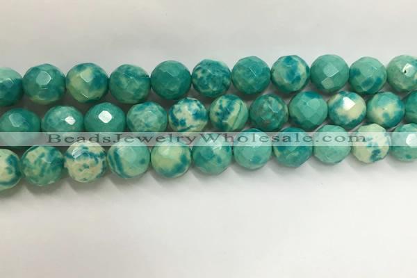 CWB883 15.5 inches 10mm faceted round howlite turquoise beads