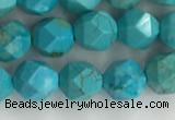 CWB889 15.5 inches 6mm faceted nuggets howlite turquoise beads