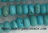 CWB895 15.5 inches 4*6mm rondelle howlite turquoise beads