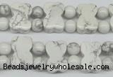 CWB90 15.5 inches 10*15mm double drilled natural white howlite beads