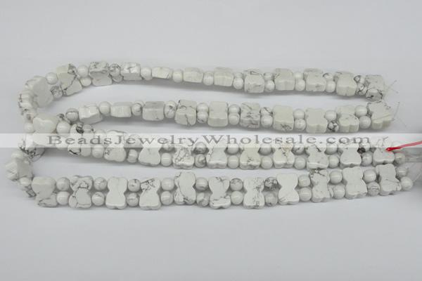 CWB90 15.5 inches 10*15mm double drilled natural white howlite beads