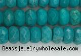 CWB902 15.5 inches 4*6mm faceted rondelle howlite turquoise beads