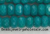 CWB903 15.5 inches 5*8mm faceted rondelle howlite turquoise beads