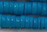 CWB907 15.5 inches 3*8mm tyre howlite turquoise beads wholesale