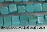 CWB909 15.5 inches 4*4mm cube howlite turquoise beads wholesale