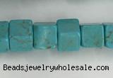 CWB910 15.5 inches 6*6mm cube howlite turquoise beads wholesale