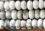 CWB916 15.5 inches 2*4mm rondelle white howlite turquoise beads