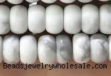 CWB917 15.5 inches 4*6mm rondelle white howlite turquoise beads