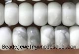 CWB918 15.5 inches 5*8mm rondelle white howlite turquoise beads