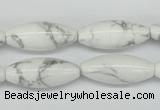 CWB92 15.5 inches 10*25mm rice natural white howlite beads