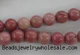 CWF12 15.5 inches 8mm round pink wooden fossil jasper beads wholesale