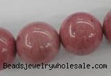 CWF19 15.5 inches 20mm round pink wooden fossil jasper beads wholesale