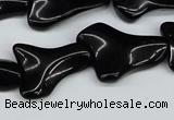 CWG01 15.5 inches 18*25mm wavy freeform black agate gemstone beads