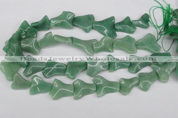 CWG07 15.5 inches 25*33mm wavy freeform green aventurine beads