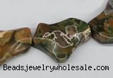 CWG08 15.5 inches 25*33mm wavy freeform rhyolite gemstone beads