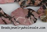 CWG09 15.5 inches 25*33mm wavy freeform rhodonite gemstone beads