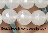 CWH78 15.5 inches 8mm faceted round white jade beads wholesale