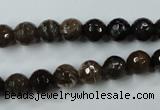 CWJ212 15.5 inches 8mm faceted round wood jasper gemstone beads