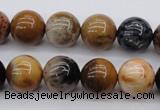 CWJ265 15.5 inches 14mm round wood jasper gemstone beads wholesale