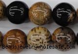 CWJ285 15.5 inches 17mm round wood jasper gemstone beads wholesale