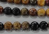 CWJ303 15.5 inches 9mm faceted round wood jasper gemstone beads