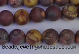 CWJ422 15.5 inches 8mm round matte wood eye jasper beads