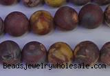 CWJ423 15.5 inches 10mm round matte wood eye jasper beads