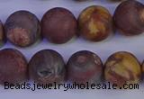 CWJ424 15.5 inches 12mm round matte wood eye jasper beads