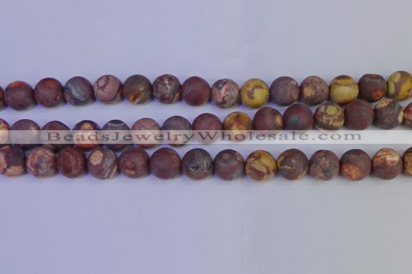 CWJ425 15.5 inches 14mm round matte wood eye jasper beads