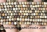 CWJ440 15.5 inches 4mm round matte wood jasper beads wholesale