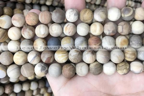 CWJ442 15.5 inches 8mm round matte wood jasper beads wholesale