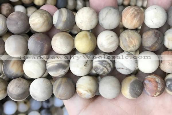 CWJ446 15.5 inches 16mm round matte wood jasper beads wholesale