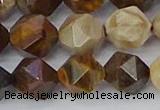 CWJ486 15.5 inches 12mm faceted nuggets wood jasper beads