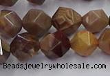 CWJ492 15.5 inches 10mm faceted nuggets wood jasper beads