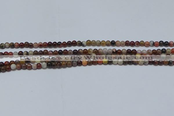 CWJ500 15.5 inches 4mm round Xinjiang wood jasper beads wholesale