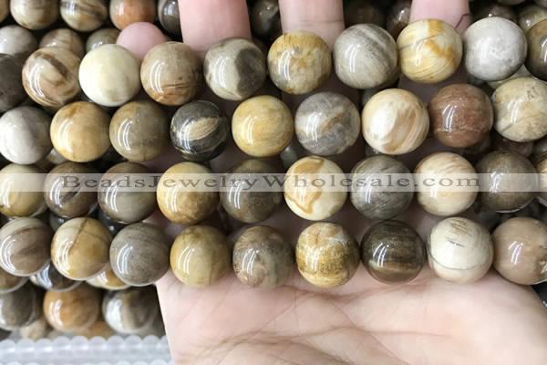 CWJ595 15.5 inches 14mm round wood jasper beads wholesale