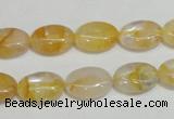 CYC01 15.5 inches 10*14mm oval yellow crystal quartz beads