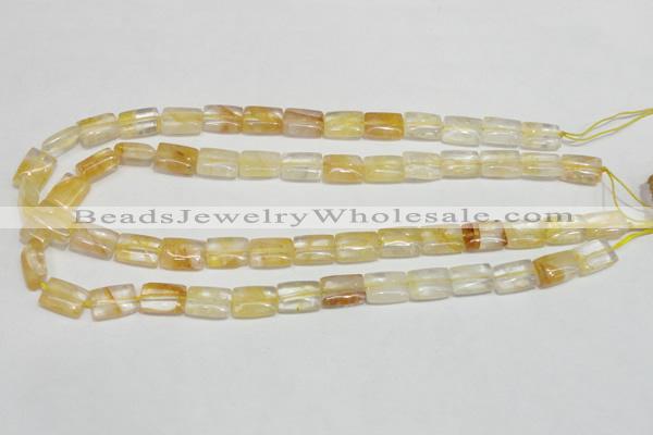 CYC08 15.5 inches 10*14mm rectangle yellow crystal quartz beads