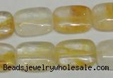 CYC09 15.5 inches 15*20mm rectangle yellow crystal quartz beads
