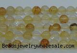 CYC101 15.5 inches 6mm round yellow crystal quartz beads