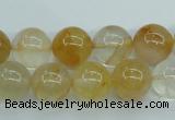 CYC104 15.5 inches 12mm round yellow crystal quartz beads