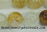 CYC107 15.5 inches 18mm round yellow crystal quartz beads