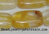 CYC11 15.5 inches 20*35mm rectangle yellow crystal quartz beads