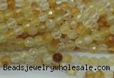 CYC110 15.5 inches 4mm faceted round yellow crystal quartz beads