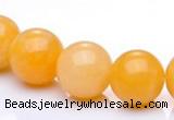 CYJ06 14mm round 16 inches yellow jade gemstone beads Wholesale