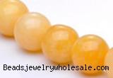 CYJ08 18mm round 16 inches yellow jade gemstone beads Wholesale