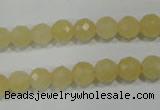 CYJ152 15.5 inches 8mm faceted round yellow jade beads wholesale